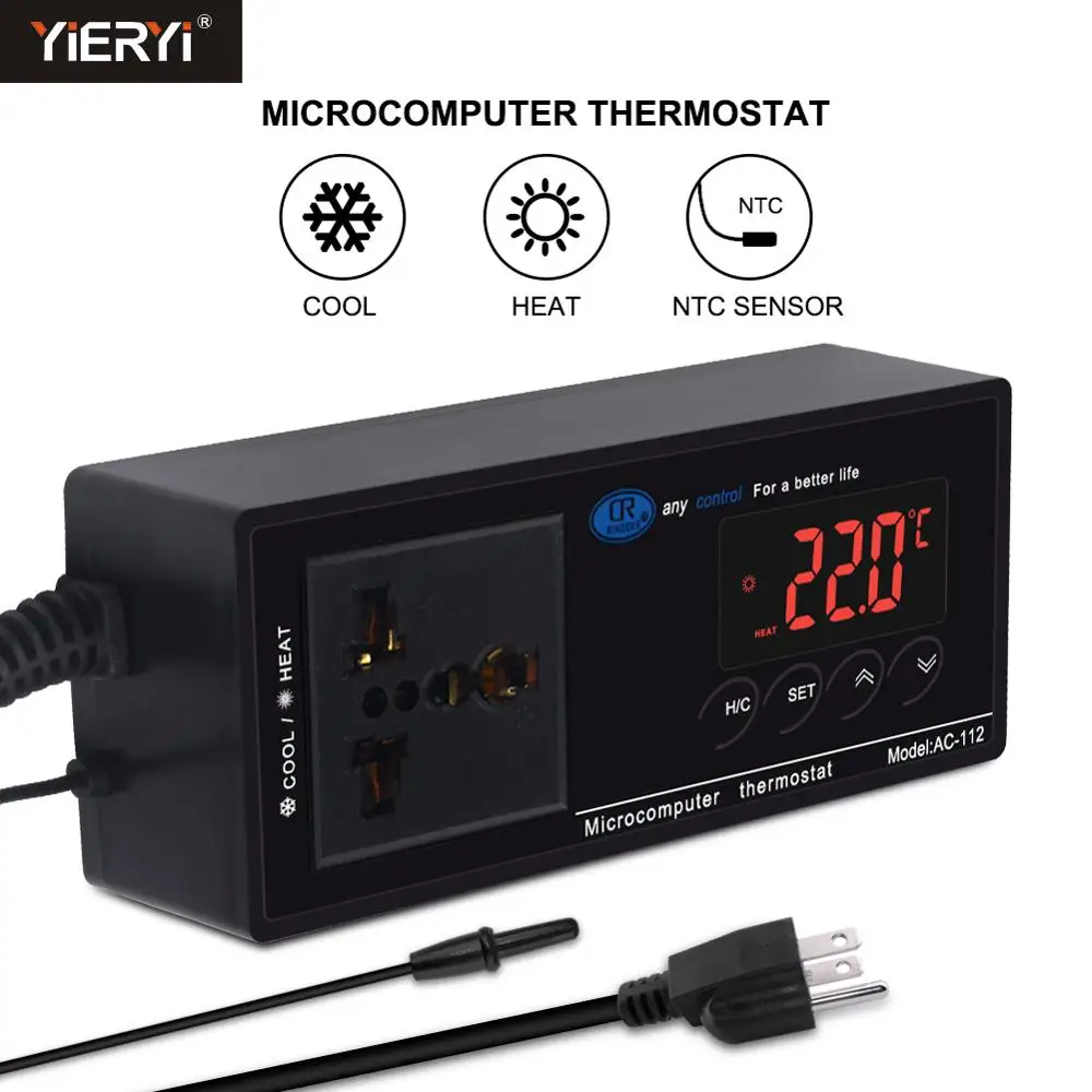 Новый цифровой термостат Yieryi встроенный в ряд 40 100 ℃ аквариумная рептилия