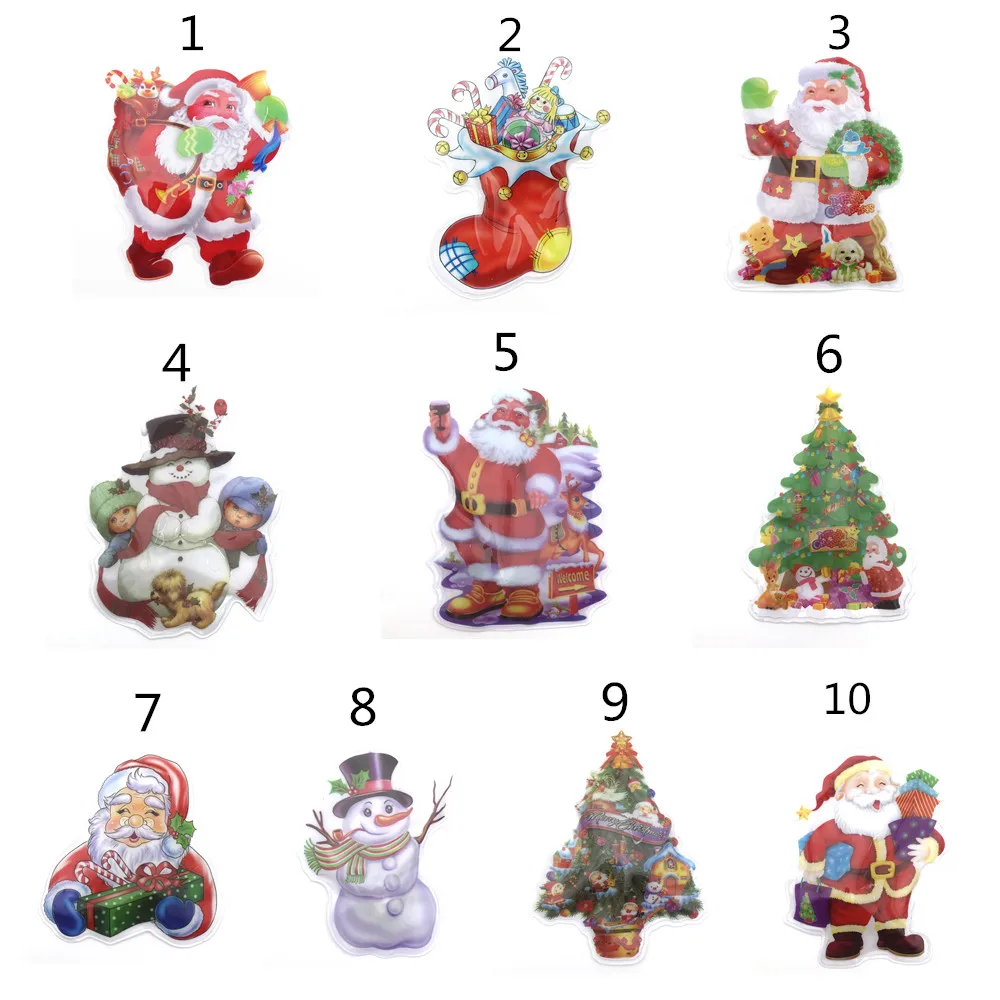 

2020 New Year Led Christmas Wall Stickers for kids Rooms House Decoration Luminous Christmas Window Door Floor Sticker