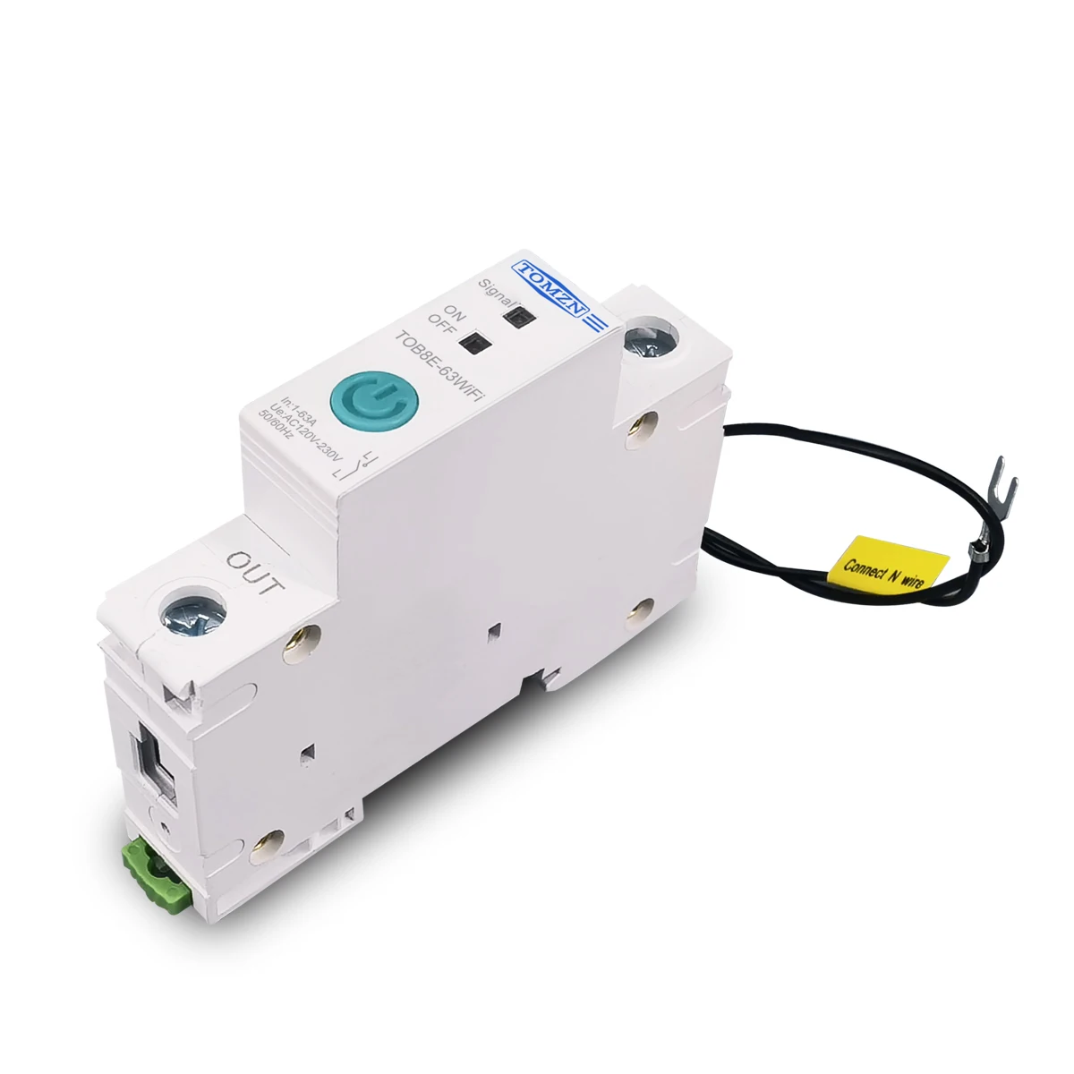TOMZN 63A 딘 레일 WIFI 회로 차단기 스마트 스위치 Ewelink 앱으로 원격 제어 스마트 홈 18mm 63A 계량 기능 없음