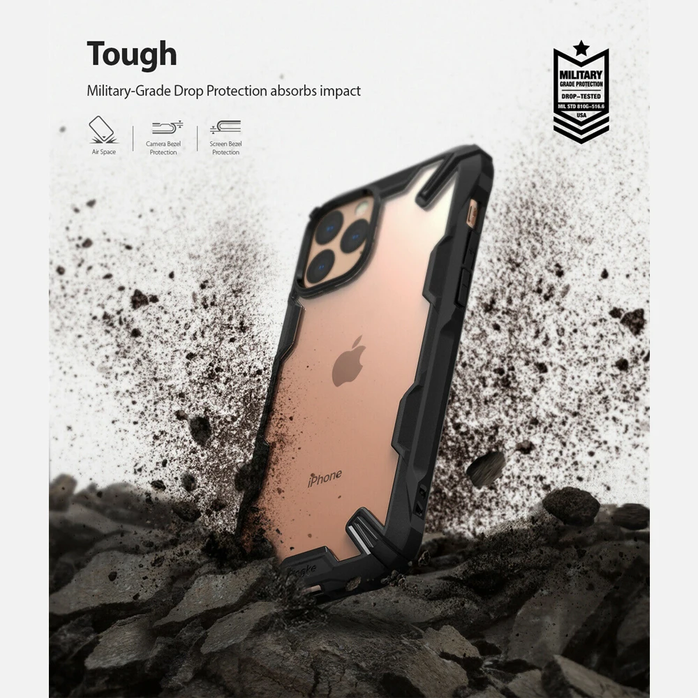 Чехол Ringke Fusion X для iPhone 11 Pro Max, сверхпрочный, амортизирующий, прозрачный, жесткий, из поликарбоната, мягкий, с рамкой из ТПУ, гибридный