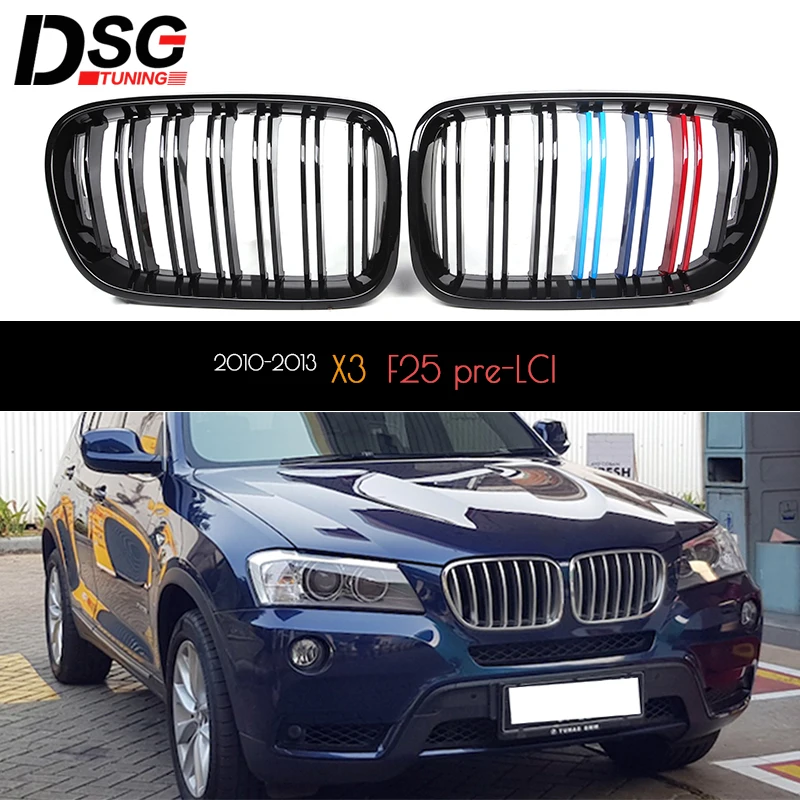 for 2010 - 2013 X3 BMW F25 pre-LCI pre-facelift Front Bumper Kidney Grille Replacement Car Styling Accessories 1 Pair
