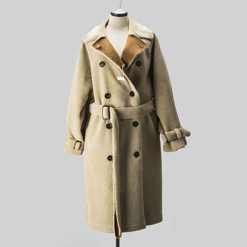 DUOUPA/ Новое модное бархатное пальто из искусственного меха с зернистой шерстью длинное Свободное пальто из искусственного меха большой размер женская меховая ветровка