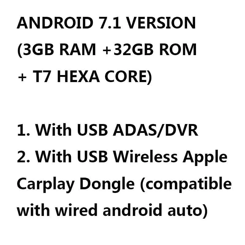 Lsailt Android 7,1 мультимедийный видео интерфейс для Infiniti Q50 Q60- год с 32 Гб rom T7 cpu gps навигация - Размер экрана, дюймов: 7.1 3GB Carplay Adas