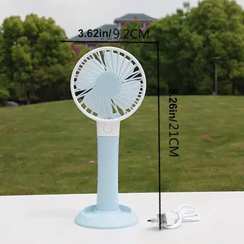 

Blue Usb Charging Treasure Fan Student Portable Portable Brushless Motor Silent Mini Charging Fan Gift