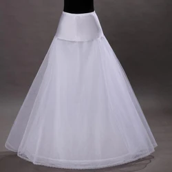 Cheap In Stock One hoop Two layer Tulle A line Petticoat Bridal Wedding Petticoat Underskirt Crinolines for Wedding Dress