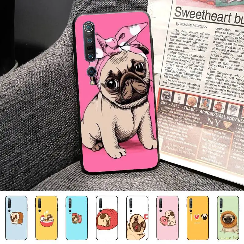 Милые книжная полка с фигурой мопса мягкий чехол для телефона изображением на