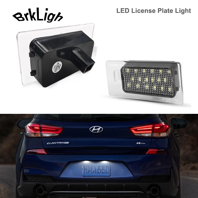 

2Pcs No Error White LED License Number Plate Light Lamps For Kia KX3 III Ceed SW Cerato Forte MK3 Hyundai Solaris HCR Elantra