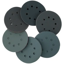 Assortiment de papier de verre sec et humide, 5 pouces, grain 400 – 2000, disque de ponçage, 8 trous, avec crochet et boucle, 60 pièces