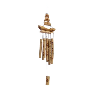 

Bamboo Wind Chimes Melody Wind Bell Decorative Bamboo Tubes Relaxation Garden Wind Chime Outdoor By Gifts(Sailboat)