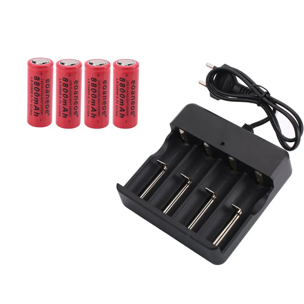 

EU charger4-Bay Smart Li-ion Battery Charger For Rechargeable Lithium Batteries Flashlight Torch Headlamp Charger