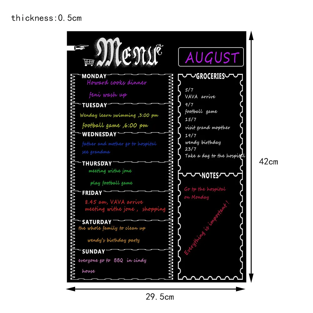A3 большая доска на холодильник, магнитная ручка, заметка, планировщик, доска, еженедельная семейная еда