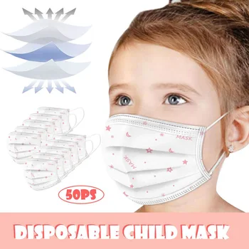 

50pcs/100pcs/200pcs/300pcs/500pcs Children Cartoon Printing Mask Disposable Non-woven Three-layer Protective Mask