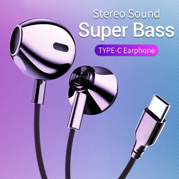 

Digital Type C Earphone With Microphone Hifi Bass Headset For Smartphone Handsfree Wired In Ear Sport Music Earbuds for Huawei