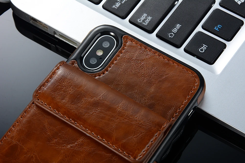 Vertical Flip Wallet Case For iPhone 11 Pro Max 7 7Plus 6 6S Plus 8 8Plus X XR XS Max Magnetic Slim Leather CardHolder Back Case
