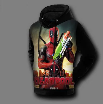 Осень Зима 3D принт комиксов крутой Marvel Толстовка Дэдпул толстовка мужская Аниме пуловер флисовая подкладка пальто - Цвет: 9