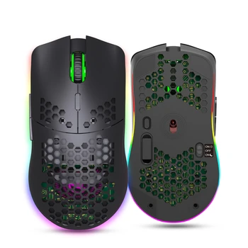 

2.4GHz Wireless Gaming Mouse 7 Button 3200 DPI Adjustable RGB Backlit Rechargeable Mouse Lightweight Honeycomb Shell Gamer Mice