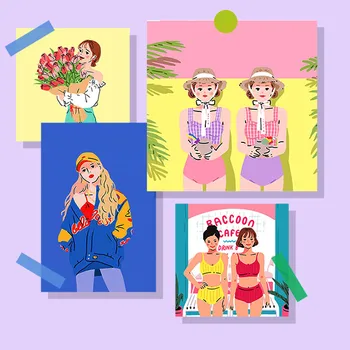 

12pcs pretty girl Sticker For Luggage Skateboard Phone Laptop Moto Bicycle/Eason Stickers/DIY Scrapbooking