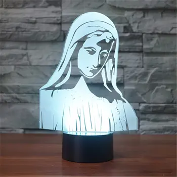 

Virgin Mary 3d Lights Colorful Led Vision Lights Gift Atmosphere Table Lamp