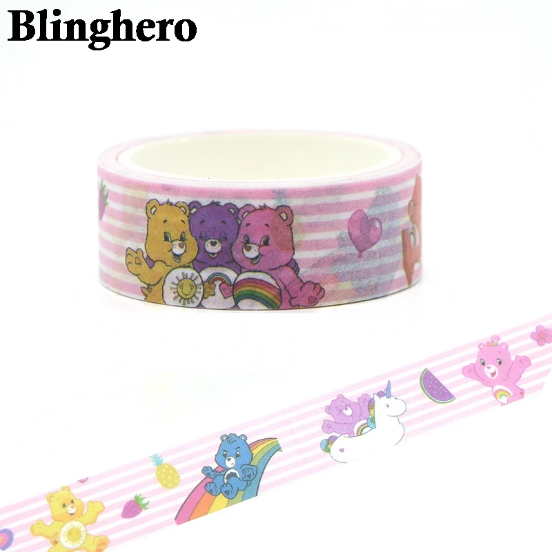 

CA156 Care Bears Cute Kawaii Cartoon Masking Washi Tape Decorative Adhesive Tape Decor Diy Scrapbooking Sticker label Stationery
