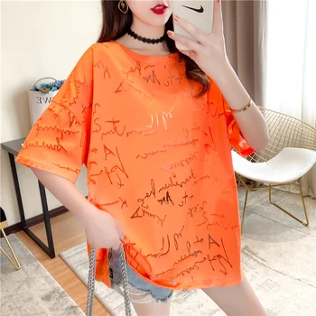 

Fat show thin cover fat sister cover belly scheming dress 2020 hot summer wear high-end plover t-shirt for women