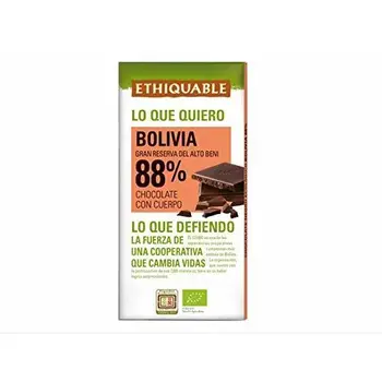 

Chocolate negro 88% cacao de Perú ecológico tableta 100 g