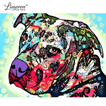

DIY Frame Painting By Numbers Colorful Abstract Animals Dog Lion Handpaint On Canvas Pictures By Numbers For Wall Art Home Decor