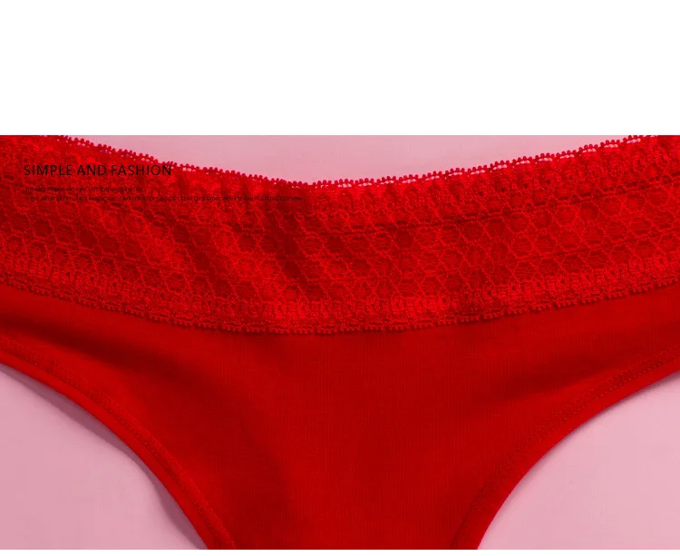 3Pcs Pure Cotton Soft Women's Sexy Lace Panties Thongs G Strings Seamless Underwear Women Panty Briefs Bikini Cotton Crotch