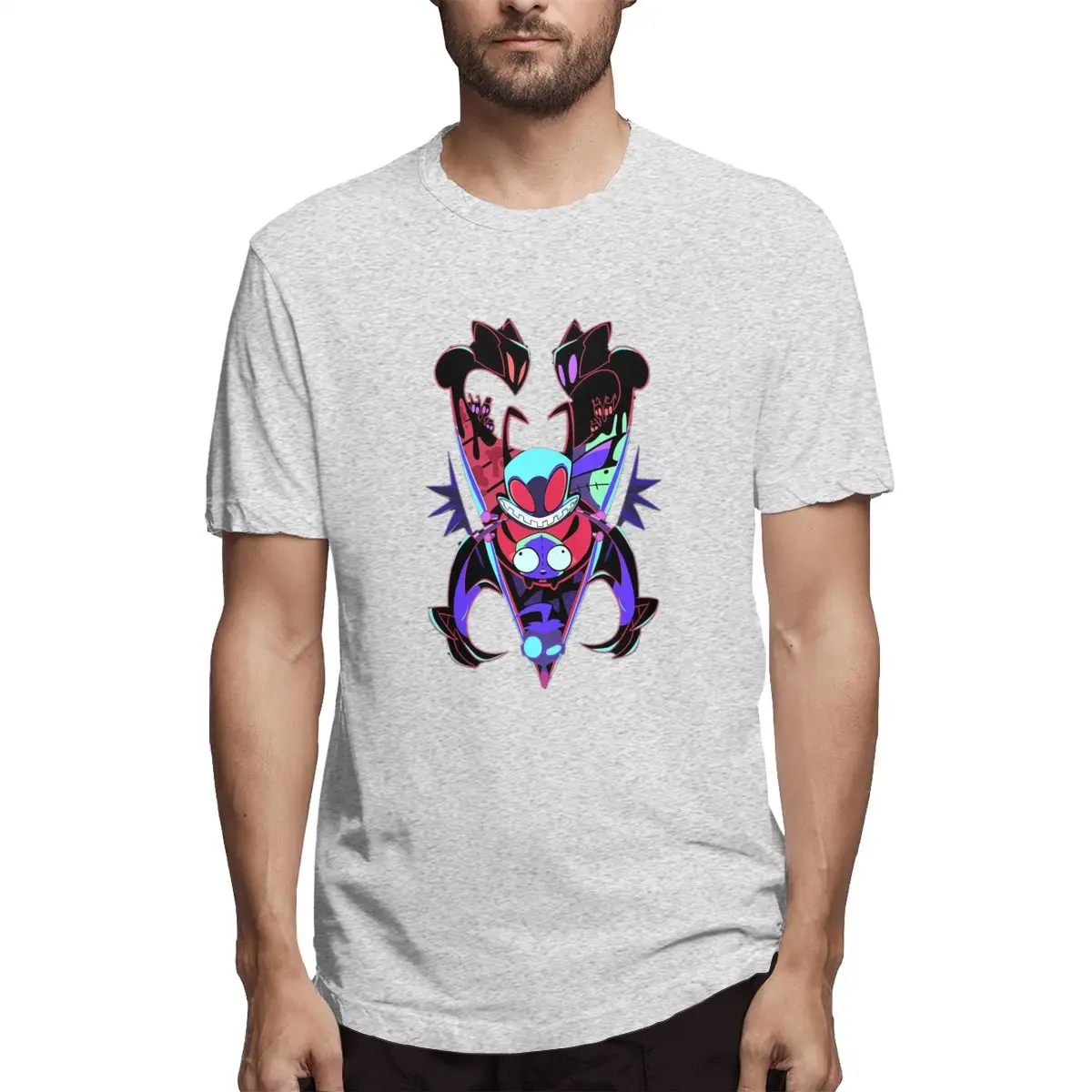Black Invader ZIM t shirt men Casual Fashion Men's Short Sleeve T-shirt boy girl hip hop t-shirt top tees