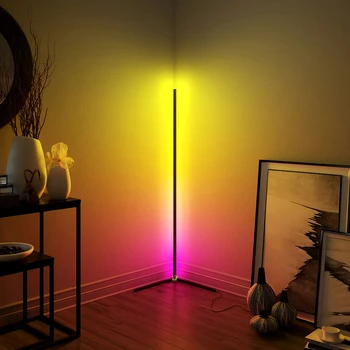 

Stiny Indoor RGB Corner Floor Lamp Modern LED Floor Lamps Standing Light Fixtures For Living Room Bedroom Atmosphere