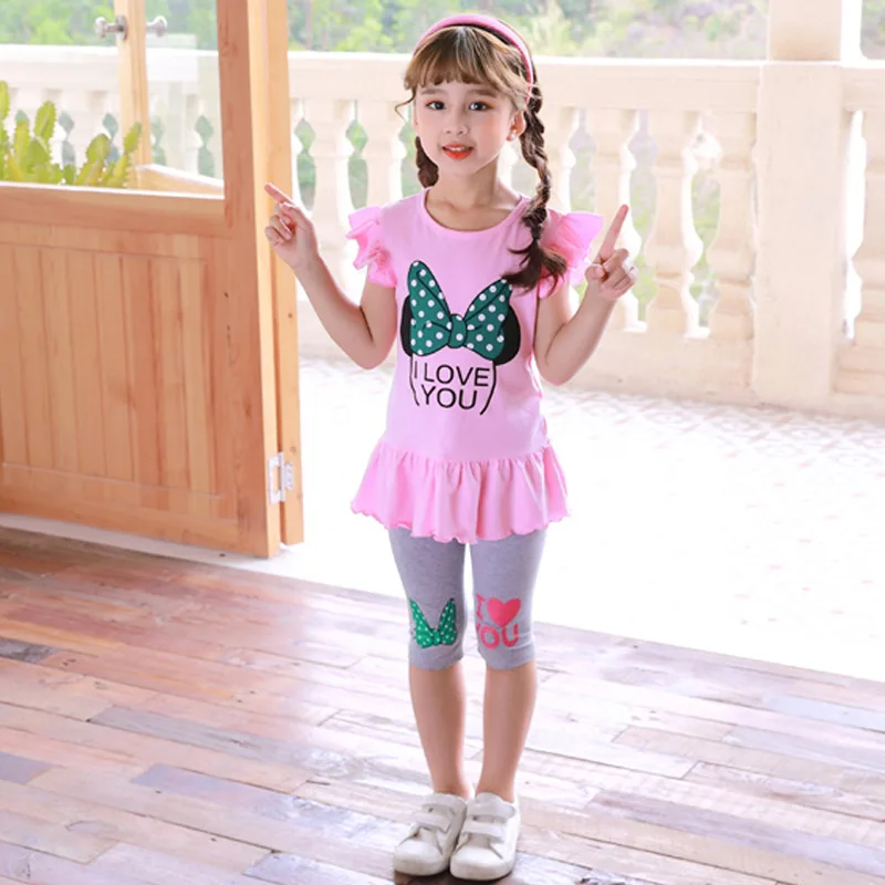 Girls Clothing Sets Summer Clothes For Baby Girls T-shirt And Pants Suit Tracksuit For Kids Outfit Fashion Children Clothes Set