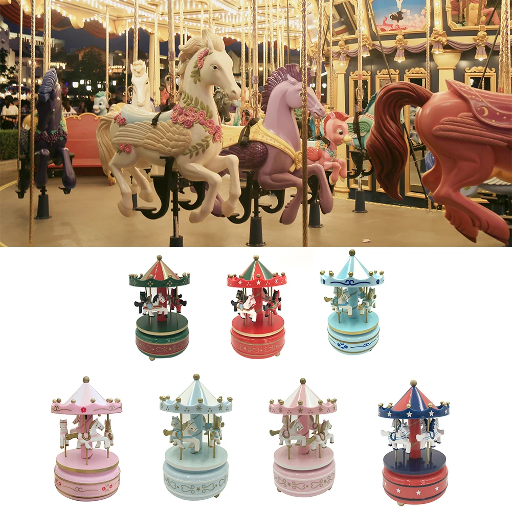 Musical box carousel music carousel wooden carousel music box toy children's doll game