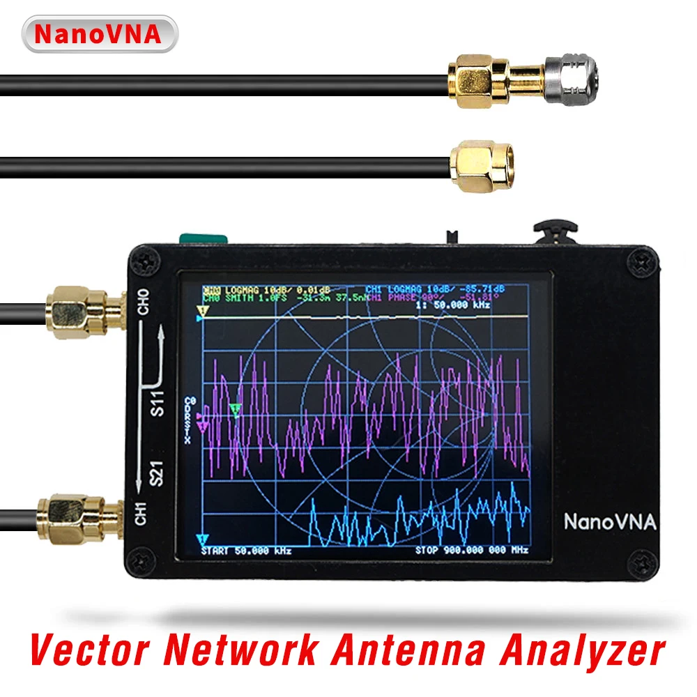 NanoVNA профессиональная цифровая векторная сетевая антенна анализатор Портативный MF ВЧ ОВЧ антенны анализатор 50 кГц-900 МГц Портативный коротковолновый 400 мАч 2,8 дюймов сенсорный экран бесплатно один год техническая поддержка