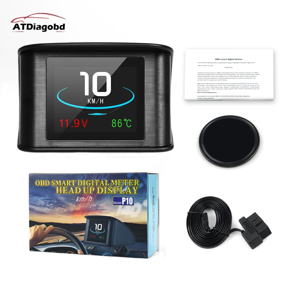 Hud GPS OBD P10 компьютерный автомобильный проектор цифровой измеритель скорости