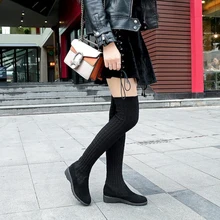 Ботинки женская обувь женские сапоги выше колена модная шерстяная вязаная обувь г. Новые модные повседневные теплые ботинки X173