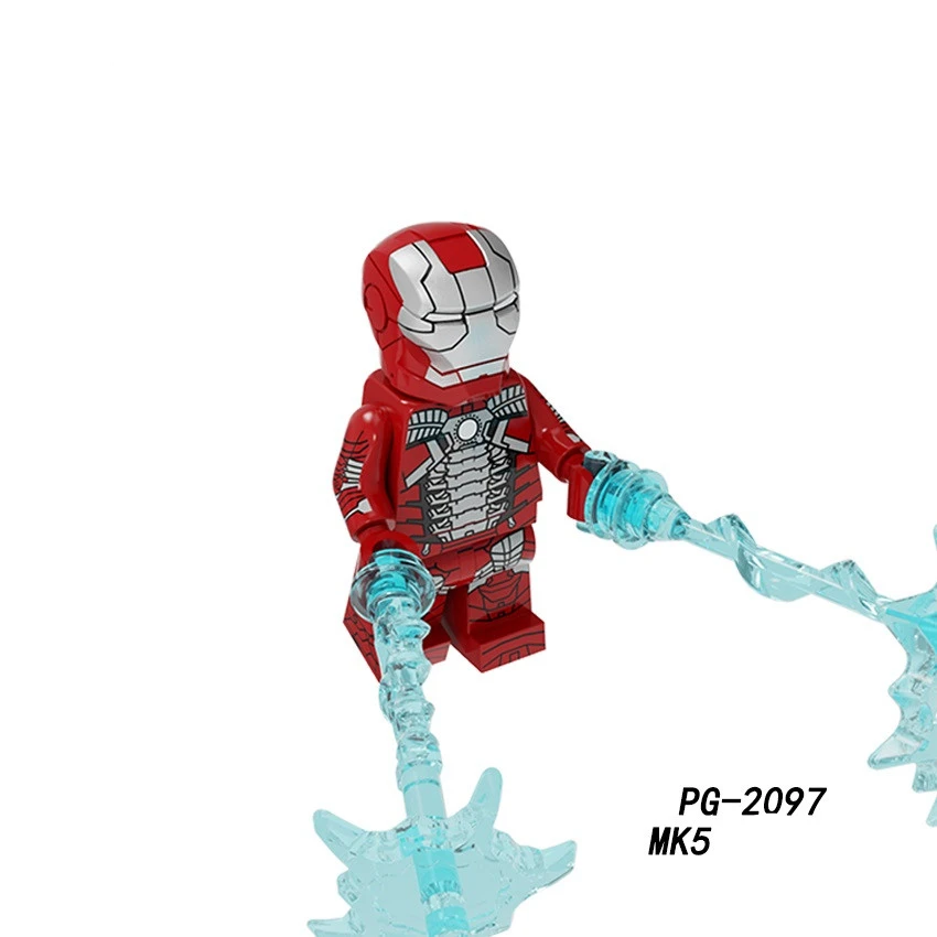 8 шт./компл. с принтом «Железный человек», мини-трансформаторы приобретаемые форму Железный человек MK46 MK42 в собранном виде строительных блоков в форме миньона Джорджа из мультфильма "PG8246