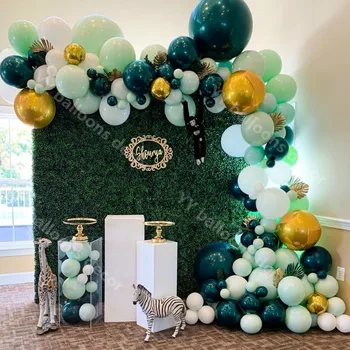 

s 1 Kit Layer Macaron Mint Dark Blue Latex Garland Globals Ballon Birthday Wedding Baby Showre Party Decor