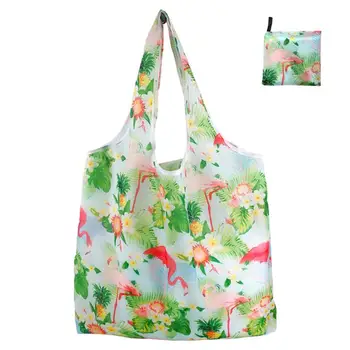 

5 Pcs Large Shopping Bags Foldable Printed Storage Pouches Portable Lunch Box Storage Bags (Random Style)
