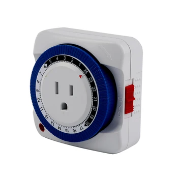 

EU/US Plug 24 Hour Timer Socket Intelligent Mechanical Program Timer Switch Socket Cycle Timing Switch Home Improvement