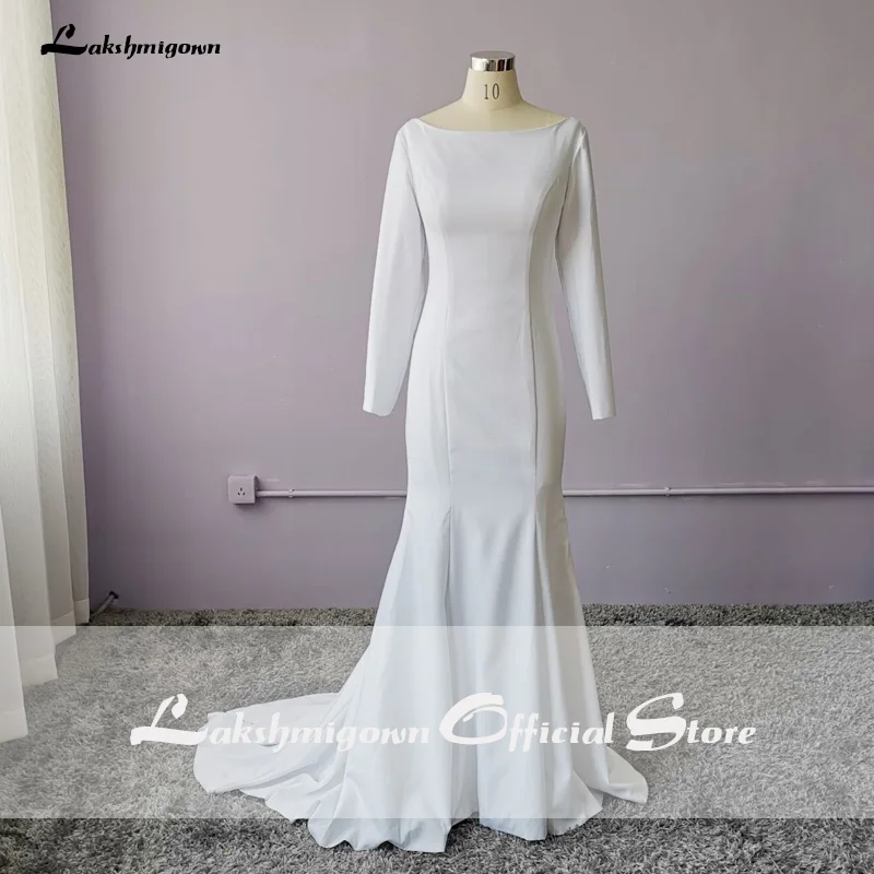 Lakshmigown белое свадебное платье Русалка свадебное с длинными рукавами платье Vestido De Noiva развертки/щетка пышное свадебное платье со шлейфом