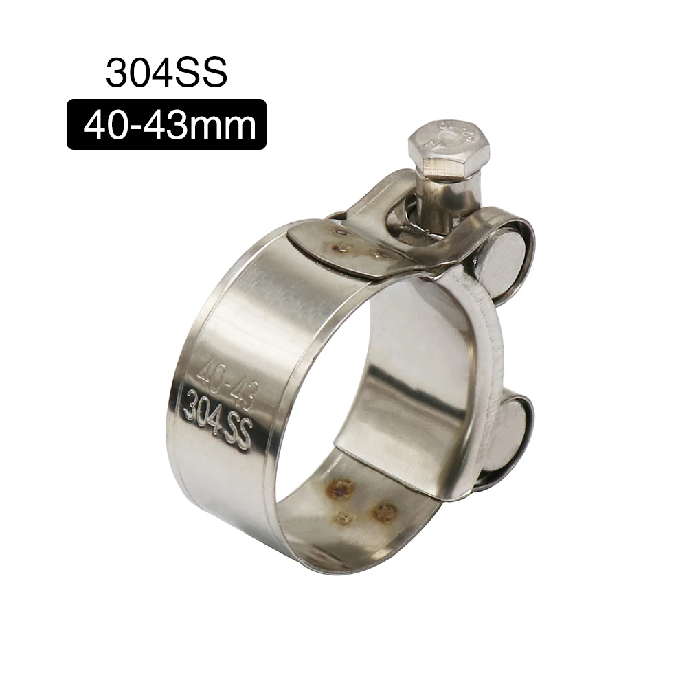 40-43mm ZSDTRP, 28, 35, 39, 43, 47, 51, 55, 59, 63 мм, для мотоцикла, нержавеющая сталь, для полосы, выхлопной зажим, комплект, подходит для мотоцикла, глушитель - Цвет: 40-43mm