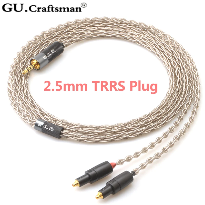 GUcraftsman 6N серебристый кабель для наушников SHURE SRH1440 SRH1540 SRH1840 4Pin XLR 2,5 мм/4,4 мм