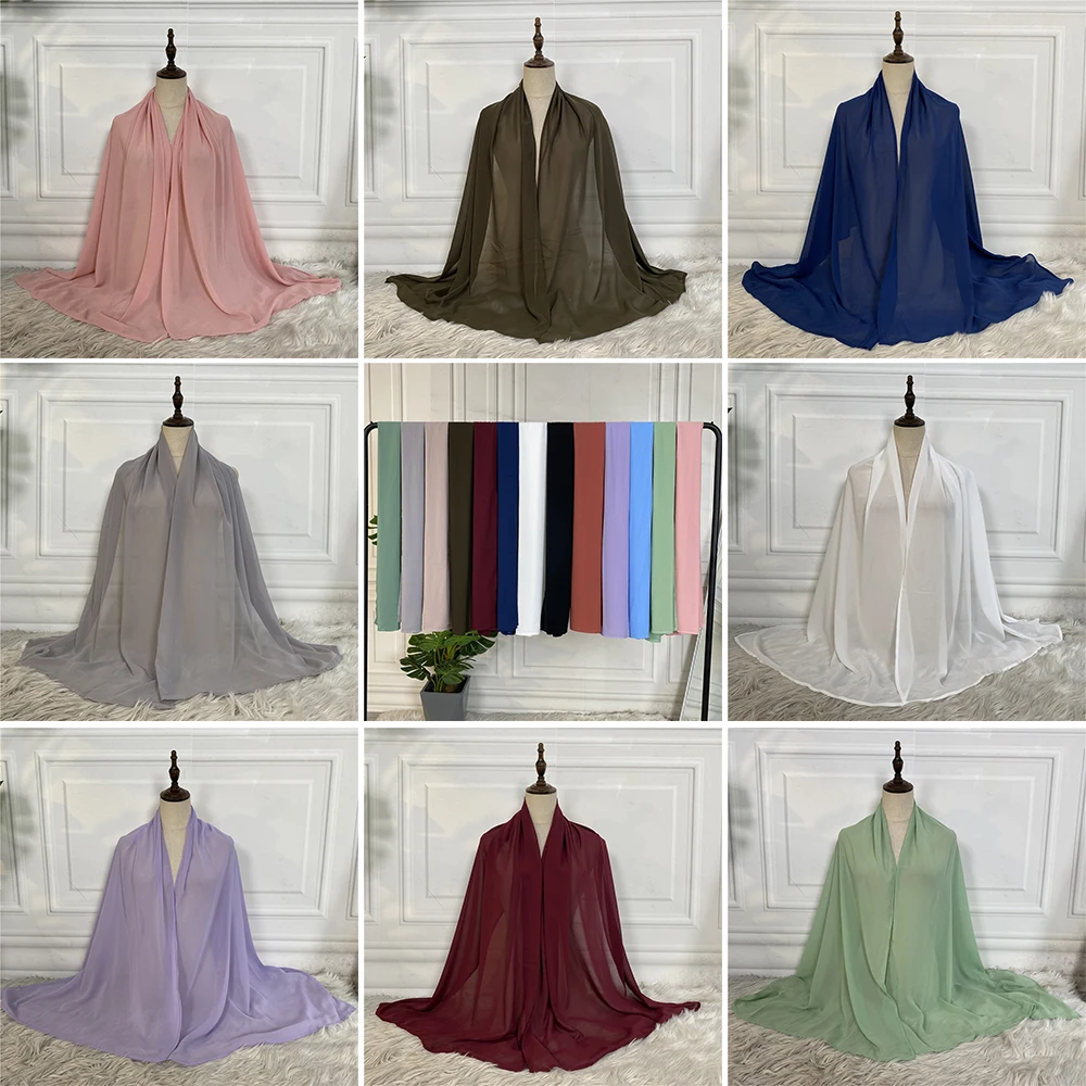 1875#Scarf Abaya Hats For Women Muslim Casual Hijab Caps Turban Headscarf Foulard Maxi Femme Shawl - CHAOMENG MUSLIM SHOP