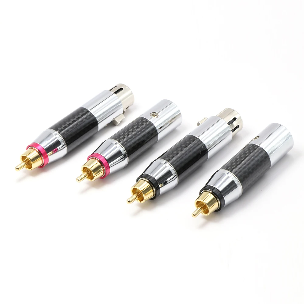 Углерода Волокно Highend баланс XLR штекер RCA Plug Hi-Fi разъем x4pcs