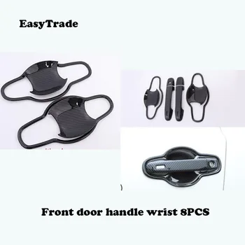 

Car styling Carbon Fiber Door handle Bowl Cover trim Protector Sticker Front Door 8pcs For Toyota CHR C-HR accessories 2019 2018