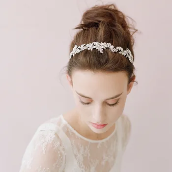 

NPASON New Arrival Fashion Crystal Flower Bridal Headband Handmade Wedding Headpiece Hair Accessories