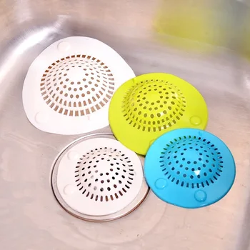 

2Pcs Silicone Sink Strainers Sewer Outfall Filter Sewer Drain Hair Colander Bathroom Cleaning Kitchen Gadgets Accessories