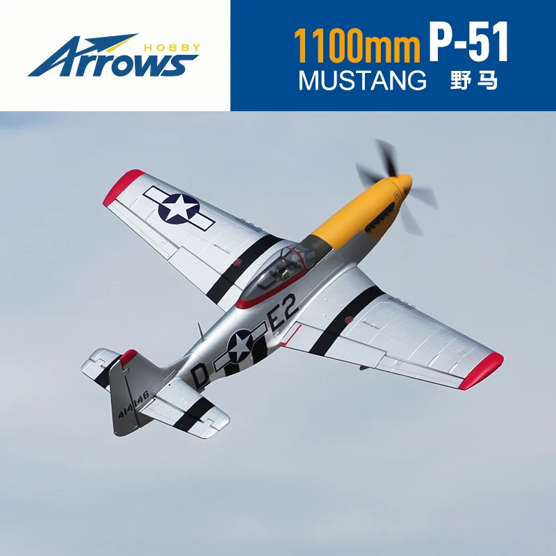 RC 飛行機 1.1 メートル P51 P-51 マスタング PNP、1100