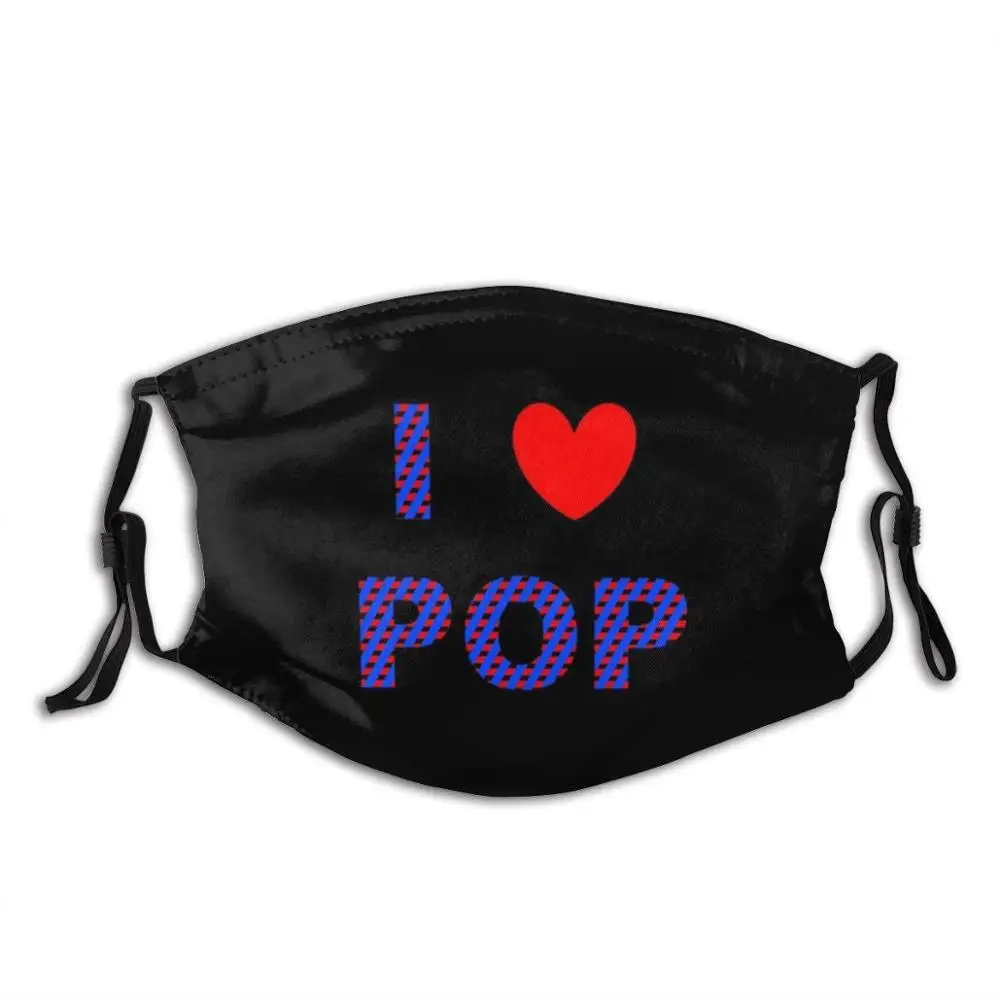 

I Love Pop! Diy Adult Kids Face Mask Love Pop Music Book Tops Sketchbook Heart