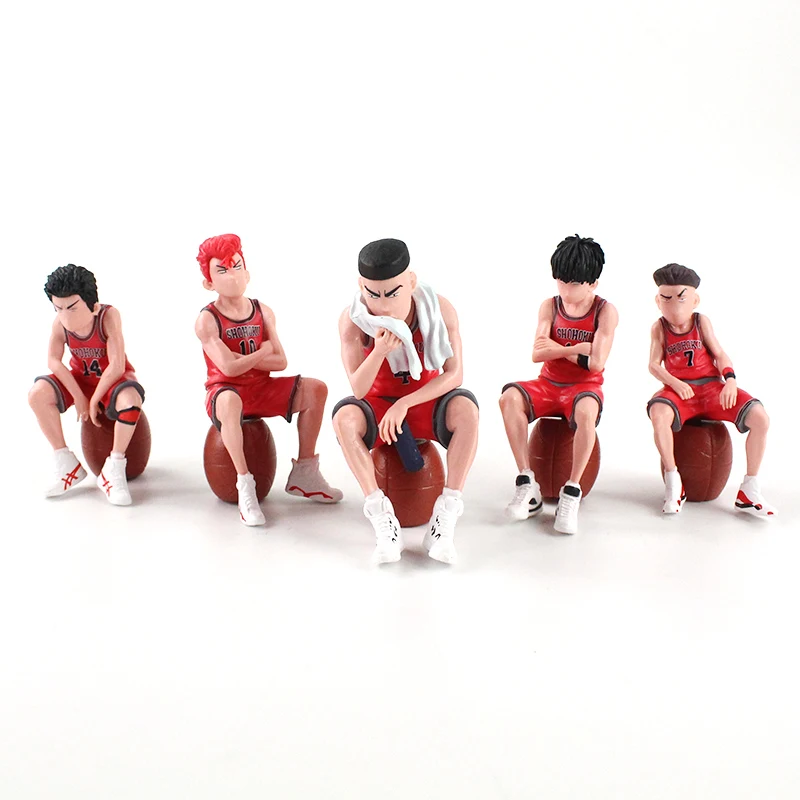 Hot 5pcs/set Slam Dunk Action Figure Toys Hanamichi Sakuragi Rukawa Kaede Akagi Takenori Miyagi Ryota Anime Figure Model Toys