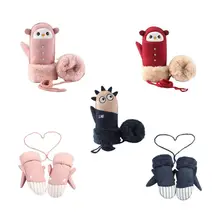 Детские теплые перчатки для малышей, снежный бой, снеговик, играющие вакуумные хлопковые и бархатные водонепроницаемые Нескользящие варежки, Новинка